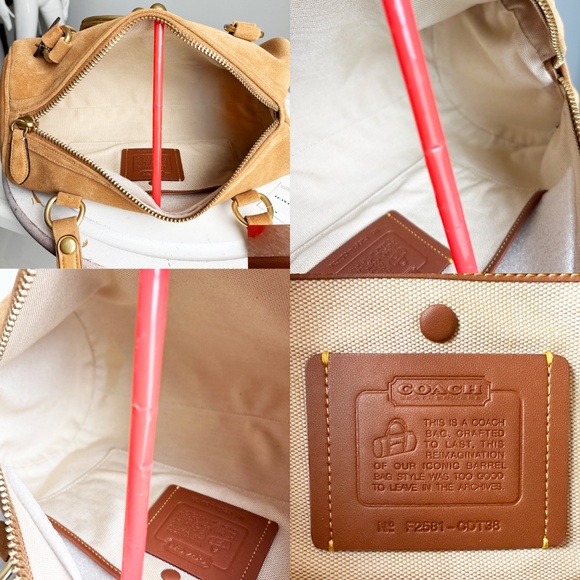 NWT Coach Originals Kisslock Barrel Bag Caramel Suede Leather Limited Edition - Picture 15 of 15